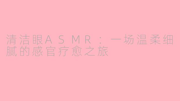 清洁眼ASMR：一场温柔细腻的感官疗愈之旅