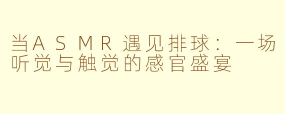 当ASMR遇见排球：一场听觉与触觉的感官盛宴