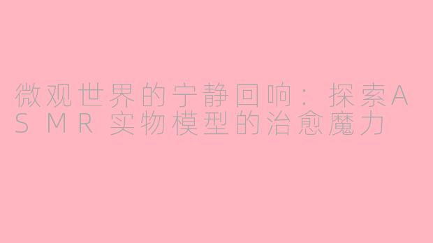 微观世界的宁静回响：探索ASMR实物模型的治愈魔力