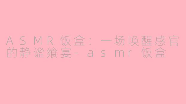 ASMR饭盒:一场唤醒感官的静谧飨宴-asmr饭盒