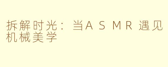 拆解时光:当ASMR遇见机械美学
