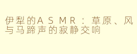伊犁的ASMR：草原、风与马蹄声的寂静交响