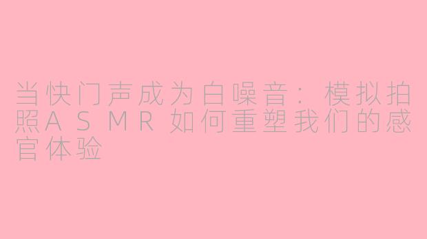 当快门声成为白噪音:模拟拍照ASMR如何重塑我们的感官体验