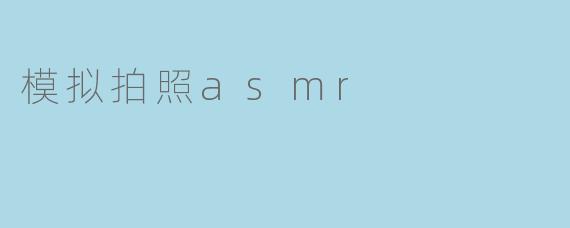 模拟拍照asmr