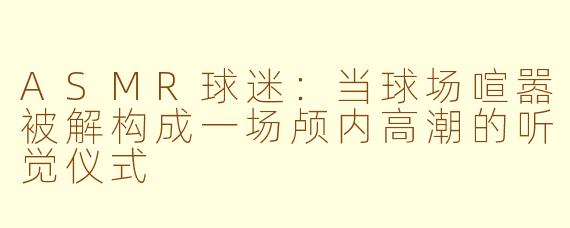 ASMR球迷：当球场喧嚣被解构成一场颅内高潮的听觉仪式