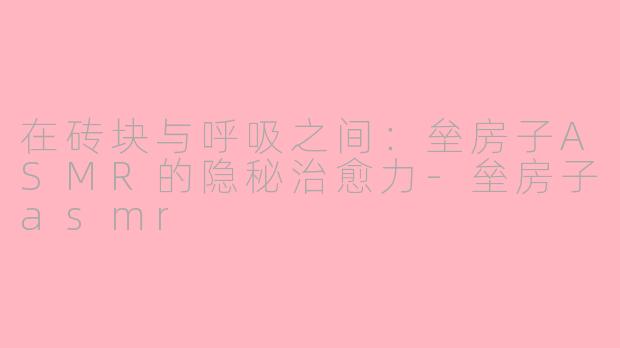 在砖块与呼吸之间:垒房子ASMR的隐秘治愈力-垒房子asmr