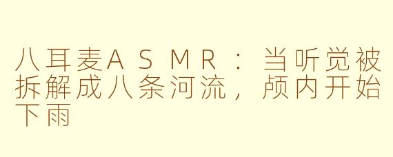 八耳麦ASMR:当听觉被拆解成八条河流,颅内开始下雨