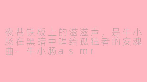 夜巷铁板上的滋滋声,是牛小肠在黑暗中唱给孤独者的安魂曲-牛小肠asmr