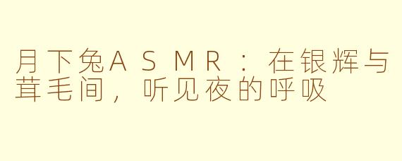 月下兔ASMR：在银辉与茸毛间，听见夜的呼吸