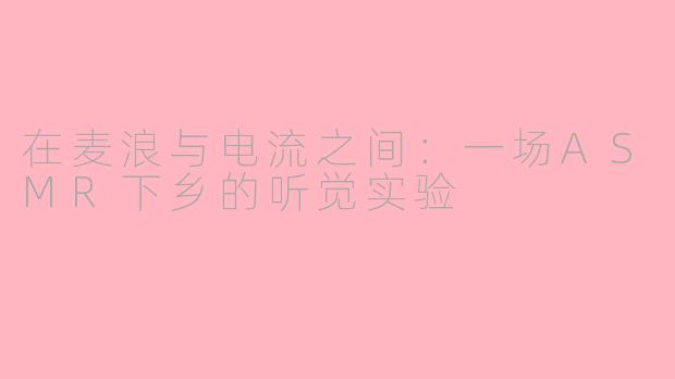 在麦浪与电流之间：一场ASMR下乡的听觉实验