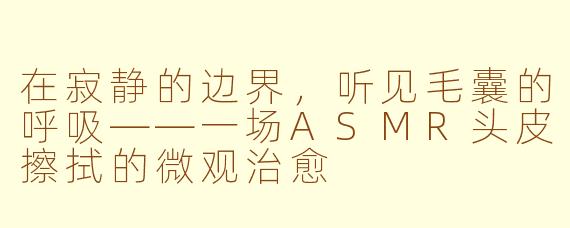 在寂静的边界,听见毛囊的呼吸——一场ASMR头皮擦拭的微观治愈