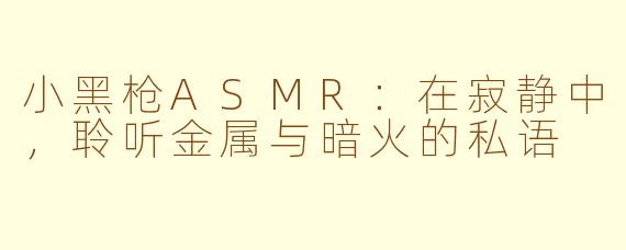 小黑枪ASMR:在寂静中,聆听金属与暗火的私语