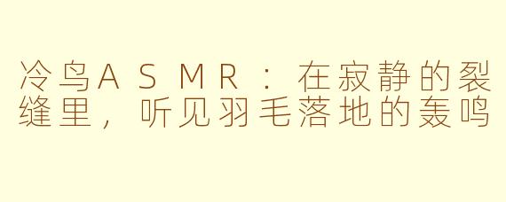 冷鸟ASMR:在寂静的裂缝里,听见羽毛落地的轰鸣