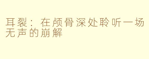 耳裂:在颅骨深处聆听一场无声的崩解