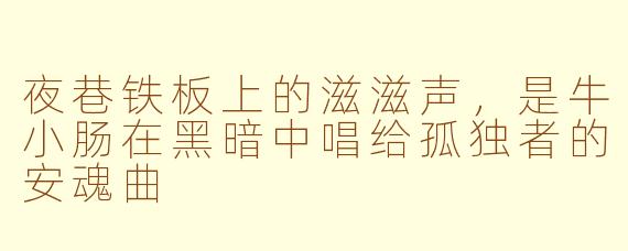 夜巷铁板上的滋滋声,是牛小肠在黑暗中唱给孤独者的安魂曲