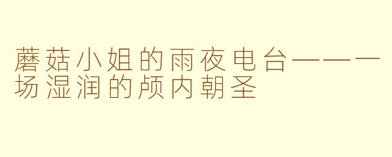 蘑菇小姐的雨夜电台——一场湿润的颅内朝圣