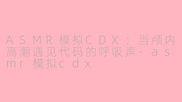 ASMR模拟CDX:当颅内高潮遇见代码的呼吸声-asmr模拟cdx
