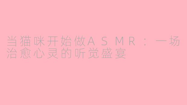 当猫咪开始做ASMR:一场治愈心灵的听觉盛宴