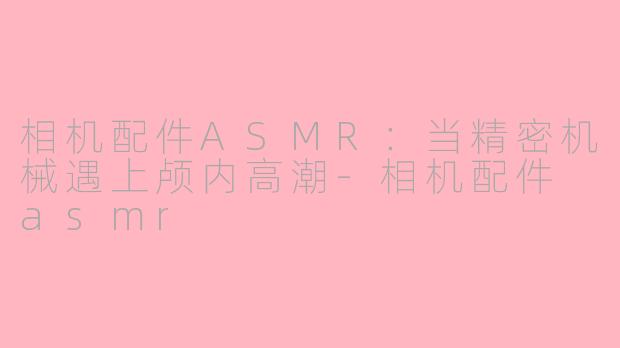 相机配件ASMR:当精密机械遇上颅内高潮-相机配件 asmr