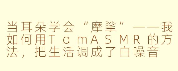 当耳朵学会“摩挲”——我如何用TomASMR的方法,把生活调成了白噪音