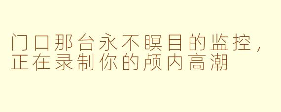 门口那台永不瞑目的监控,正在录制你的颅内高潮