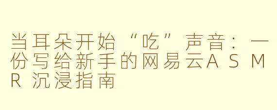 当耳朵开始“吃”声音:一份写给新手的网易云ASMR沉浸指南
