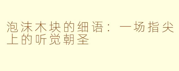 泡沫木块的细语:一场指尖上的听觉朝圣