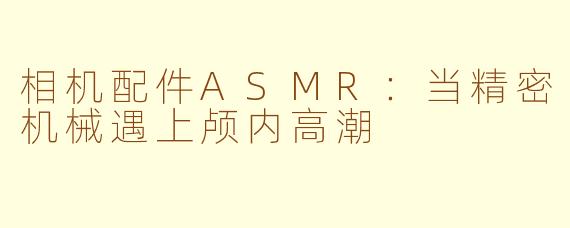 相机配件ASMR:当精密机械遇上颅内高潮