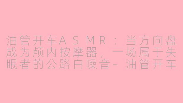 油管开车ASMR:当方向盘成为颅内按摩器,一场属于失眠者的公路白噪音-油管开车asmr