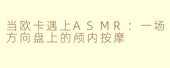 当欧卡遇上ASMR:一场方向盘上的颅内按摩